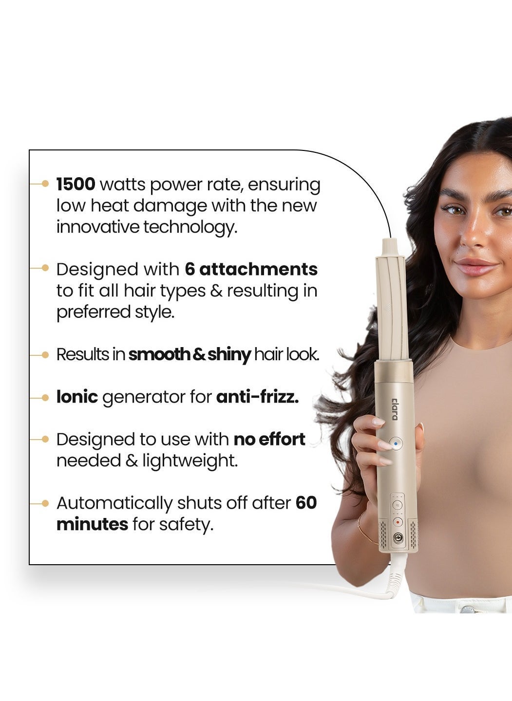 كلارا مولتي ستايلر لجميع أنواع الشعر – أداة تصفيف...