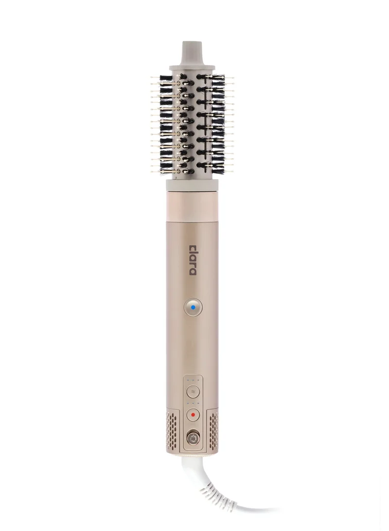 Clara  Multi Styler for All Hair Types – 6-in-1 Styling Tool with Auto-Wrap Curlers, Blow Dryer, Round & Oval Brush – 1500W Ionic Hair Styler for Frizz-Free Waves & Salon Blowouts, Silver/Beige Rose Gold for Women | Best Price UAE