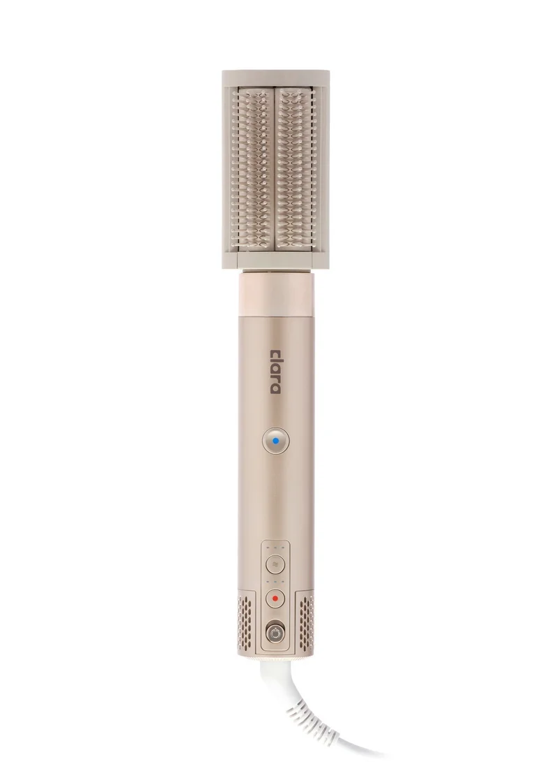 Clara  Multi Styler for All Hair Types – 6-in-1 Styling Tool with Auto-Wrap Curlers, Blow Dryer, Round & Oval Brush – 1500W Ionic Hair Styler for Frizz-Free Waves & Salon Blowouts, Silver/Beige Rose Gold for Women | Best Price UAE