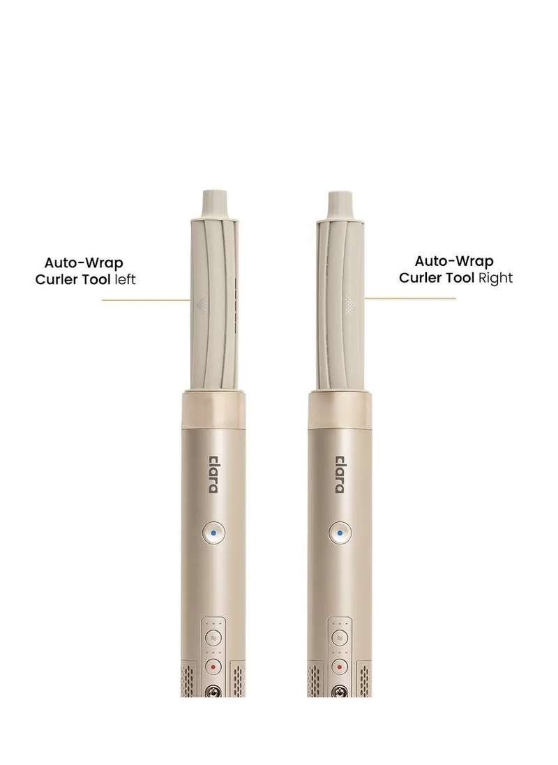 Clara  Multi Styler for All Hair Types – 6-in-1 Styling Tool with Auto-Wrap Curlers, Blow Dryer, Round & Oval Brush – 1500W Ionic Hair Styler for Frizz-Free Waves & Salon Blowouts, Silver/Beige Rose Gold for Women | Best Price UAE