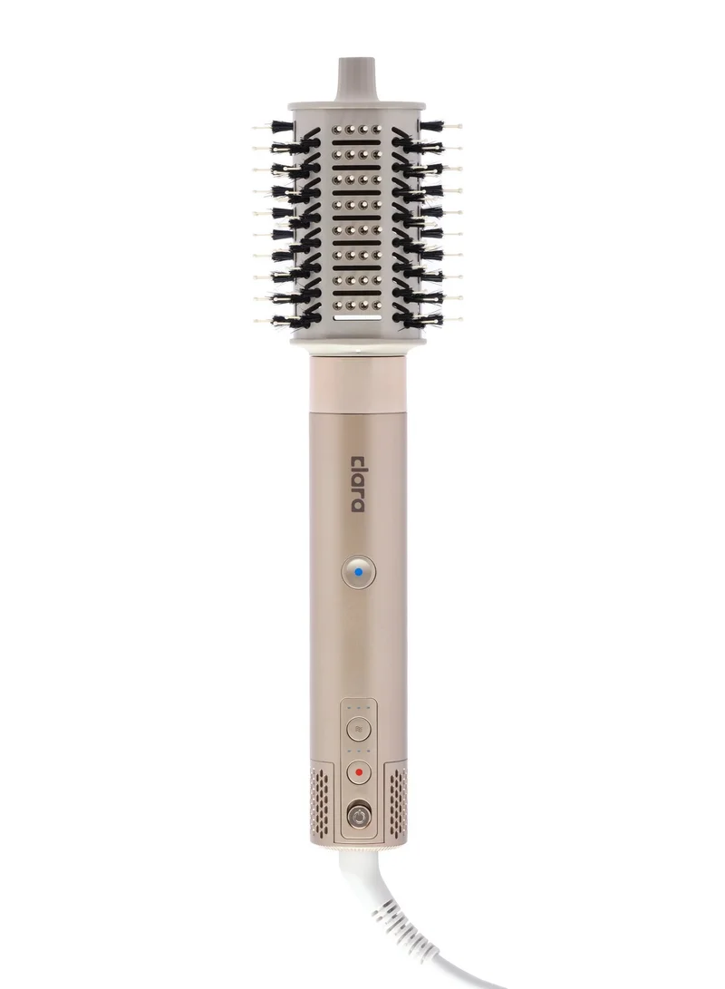 Clara  Multi Styler for All Hair Types – 6-in-1 Styling Tool with Auto-Wrap Curlers, Blow Dryer, Round & Oval Brush – 1500W Ionic Hair Styler for Frizz-Free Waves & Salon Blowouts, Silver/Beige Rose Gold for Women | Best Price UAE