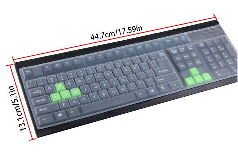 CaseBuy Clear Desktop Computer Keyboard Cover Skin for PC 104/107 Keys Standard Keyboard, Anti Dust Waterproof Keyboard Protector Skin - Image 4