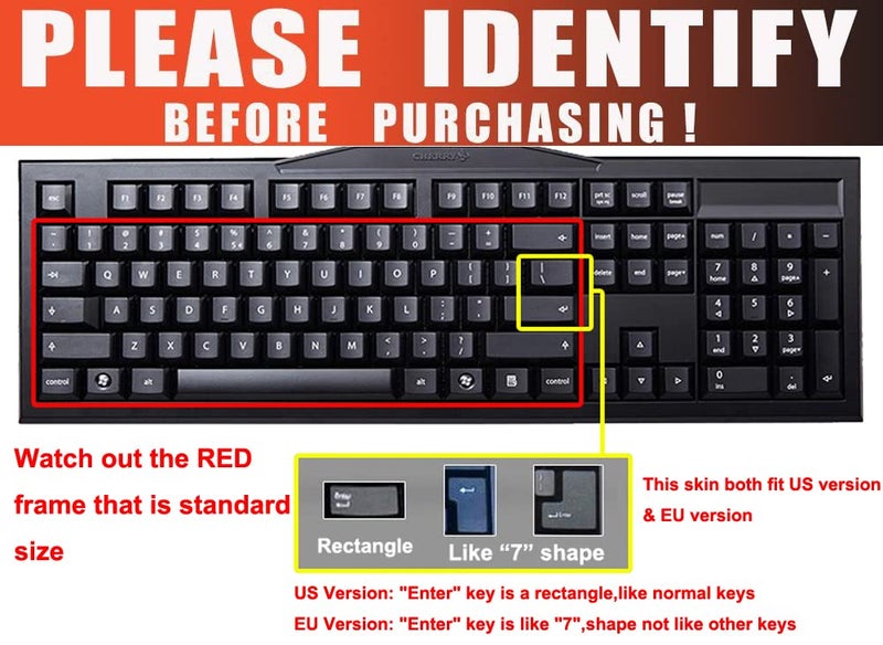 CaseBuy Clear Desktop Computer Keyboard Cover Skin for PC 104/107 Keys Standard Keyboard, Anti Dust Waterproof Keyboard Protector Skin - Image 3