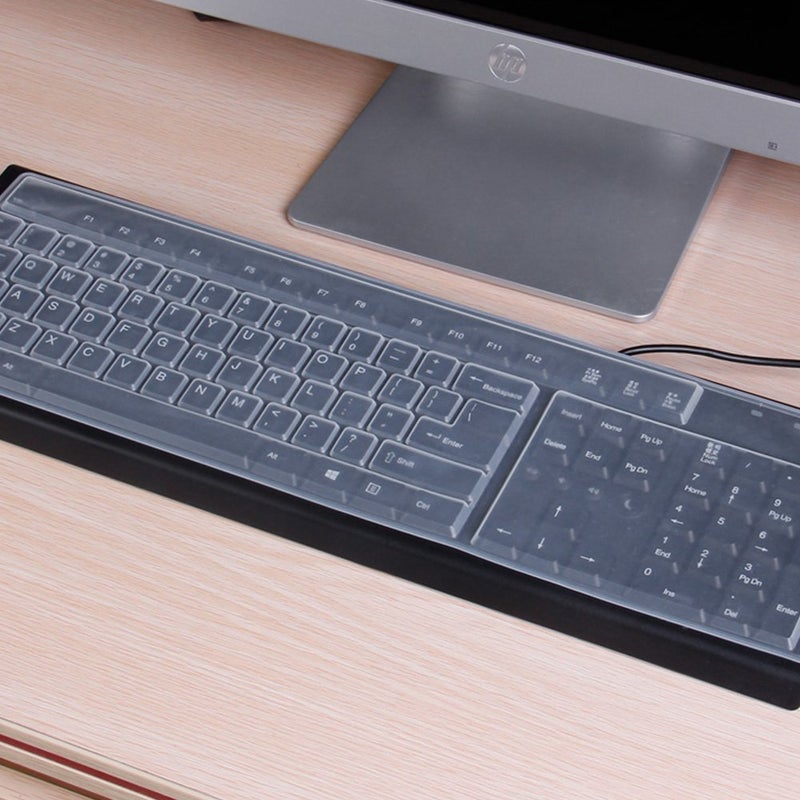 CaseBuy Clear Desktop Computer Keyboard Cover Skin for PC 104/107 Keys Standard Keyboard, Anti Dust Waterproof Keyboard Protector Skin - Image 5