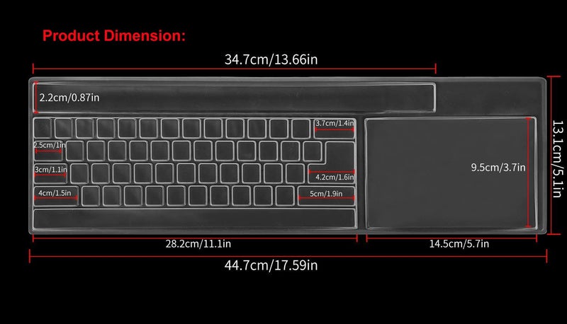 CaseBuy Clear Desktop Computer Keyboard Cover Skin for PC 104/107 Keys Standard Keyboard, Anti Dust Waterproof Keyboard Protector Skin - Image 2