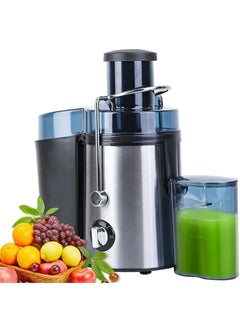 HTH Household Electric Juicer with 3 Speed Modes 1200mL Large Capacity Pulp Container Anti Drip Design Wide Chute Fruit and Vegetables Juice Extractor with Stainless Steel Body and Mesh Strainer  - Image 1