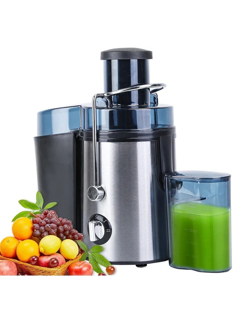 HTH Household Electric Juicer with 3 Speed Modes 1200mL Large Capacity Pulp Container Anti Drip Design Wide Chute Fruit and Vegetables Juice Extractor with Stainless Steel Body and Mesh Strainer  - Image 1