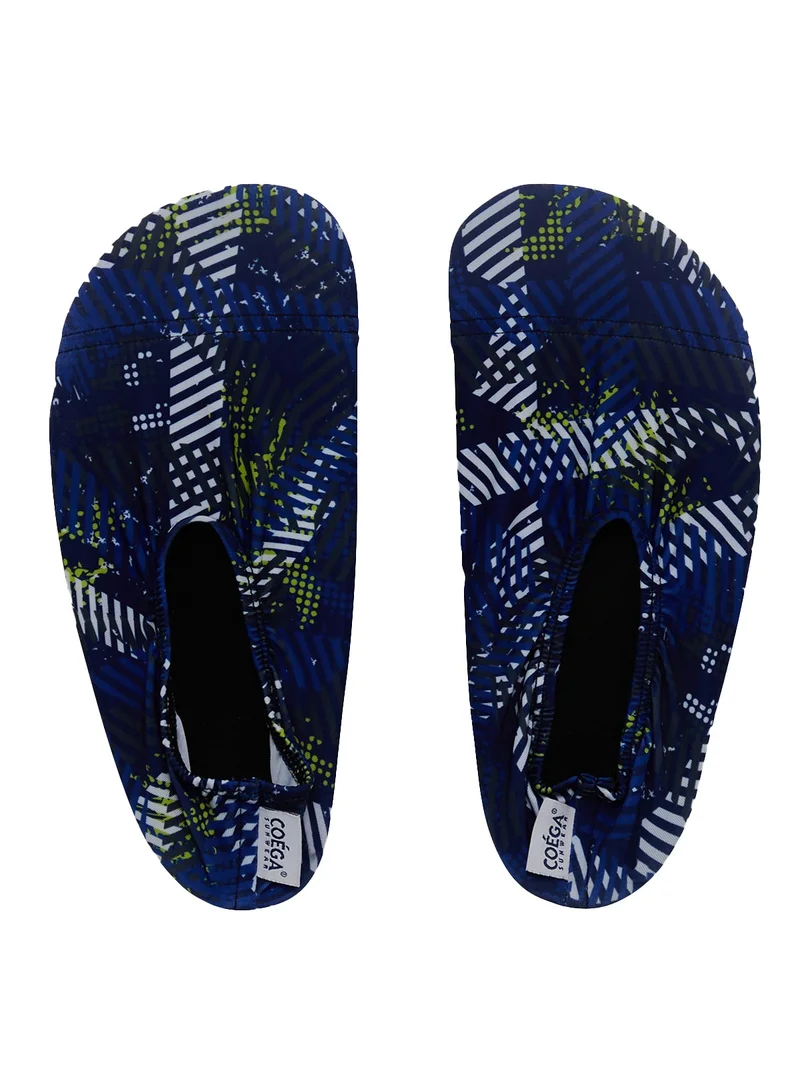 COEGA  Boys Baby/Kids/Youth Pool Shoes Kids - Grey Blue Stripes