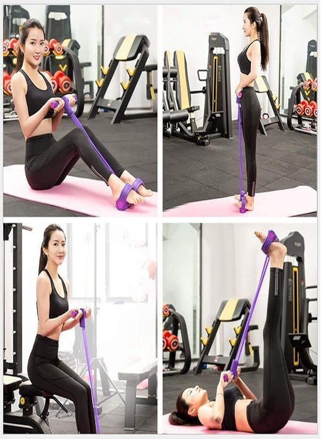 YESIKOM Multifunction Tension Rope, 4-Tube Elastic Yoga Pedal Puller Resistance Band, Natural Latex, for Abdomen/Waist/Arm/Leg Stretching Slimming Training (po1) - Image 3