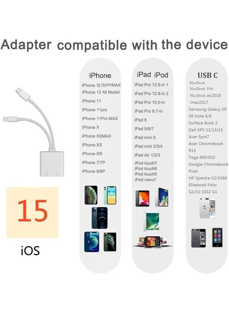 AROAQ iPhone Card Reader, Lightning and USB-C SD/TF Card Camera Adapter Multi-Card Reader with Dual Slot, Plug and Play Compatible with iOS and Android, for iPhone iPad, MacBook, iMac - Image 4