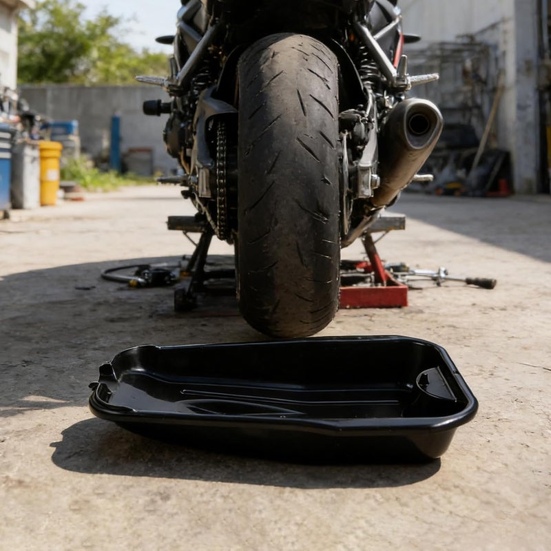 Waste Oil Drain Pan for Cars and Motorcycles - 2.5L Engine Oil Collection Pan with Groove and Spout for Auto Repair, Home Garage, Routine Maintenance - Image 5