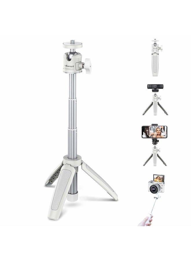 YILIWIT حامل ثلاثي صغير محمول، لهواتف آيفون/سامسونج/جوجل، مشبك/كاميرا أكشن، خفيف الوزن، حامل سفر أبيض، حامل ثلاثي صغير لكاميرا الفلوغ 1/4" برغي، ملحقات تصوير الفوتوغرافيا - Image 1