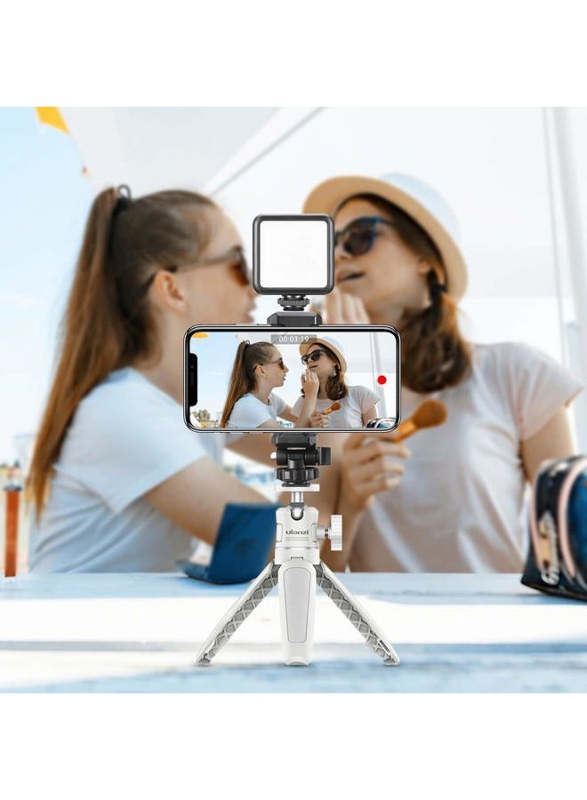 YILIWIT حامل ثلاثي صغير محمول، لهواتف آيفون/سامسونج/جوجل، مشبك/كاميرا أكشن، خفيف الوزن، حامل سفر أبيض، حامل ثلاثي صغير لكاميرا الفلوغ 1/4" برغي، ملحقات تصوير الفوتوغرافيا - Image 5