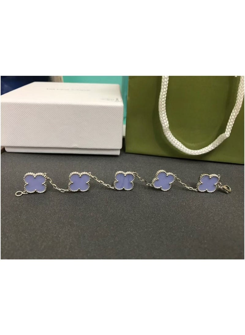 Kenzs 18k Gold Purple Chalcedony Bracelet - Image 1