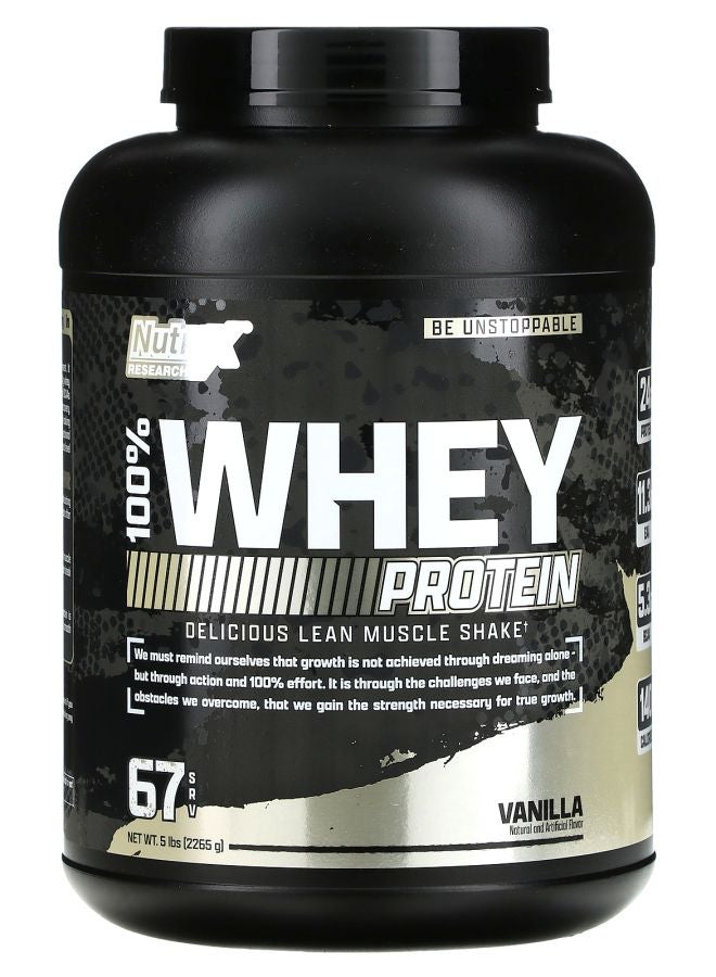 Nutrex Research بروتين مصل اللبن 100% فانيليا 5 رطل (2265 جرام) - Image 1