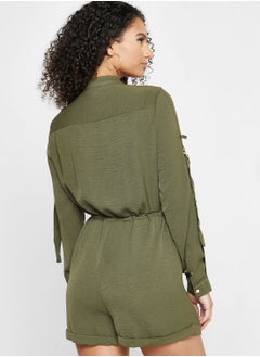 TOPSHOP Zip Detail Knitted Playsuit  - Image 2