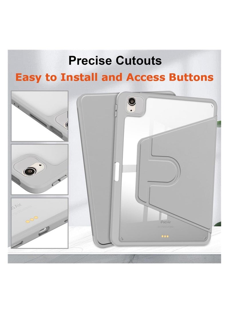 كيس لـ iPad mini (2024/2021) 7th/6th 8.3-بوصة ، كيس حماية اللوح ، تصميم دوران 360 درجة أكريليك ، إيقاظ / نوم تلقائي ، جلد ناعم ، رمادي - Image 2