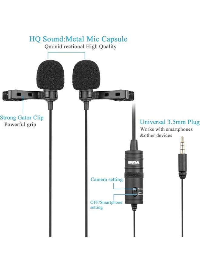 BOYA The Boya Bay-M1 Pro lavalier microphone with auxiliary connection features noise reduction, an audio monitoring port, plug-and-play functionality, and is compatible with smartphones, laptops, computers, tablets, and cameras. - Image 2