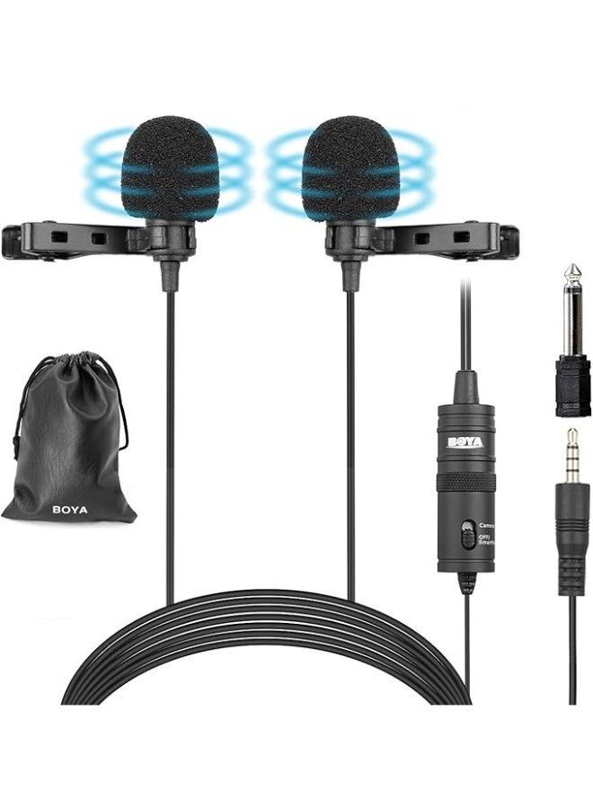 BOYA The Boya Bay-M1 Pro lavalier microphone with auxiliary connection features noise reduction, an audio monitoring port, plug-and-play functionality, and is compatible with smartphones, laptops, computers, tablets, and cameras. - Image 1