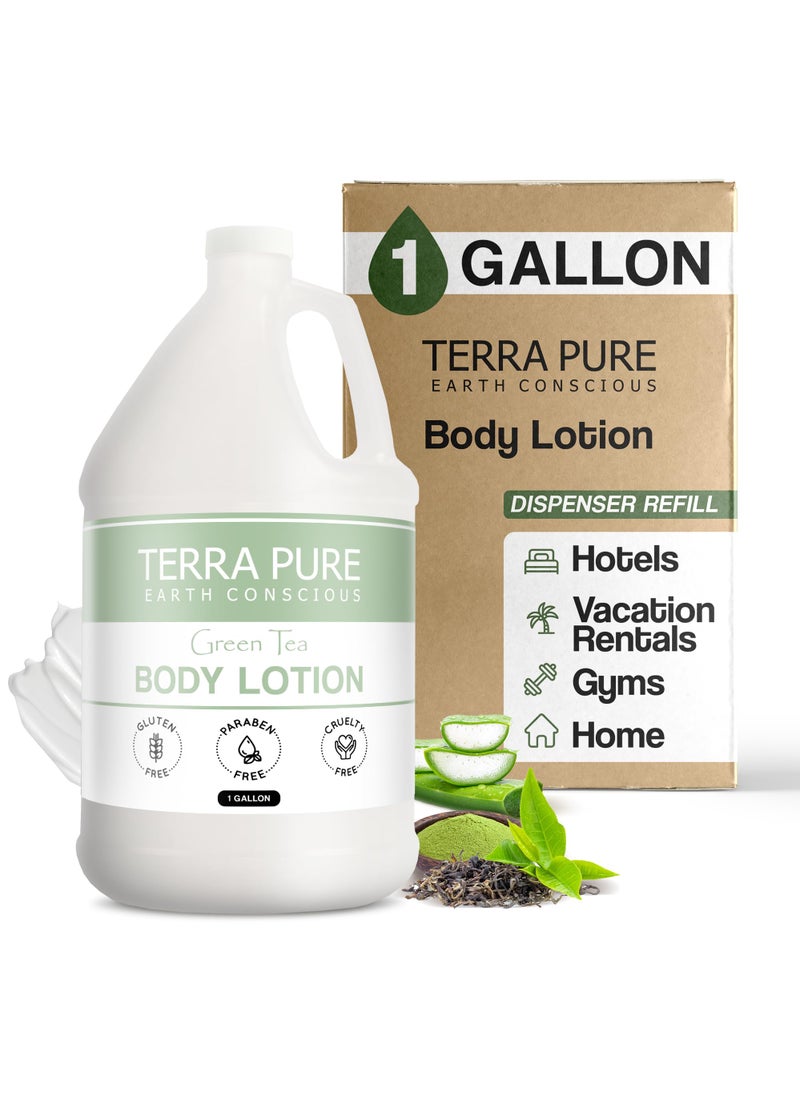Terra Pure Terra Pure Green Tea Hotel Body Lotion | 1 Gallon | For Hospitality & Vacation Rentals to Refill Dispensers | (Single Gallon) 