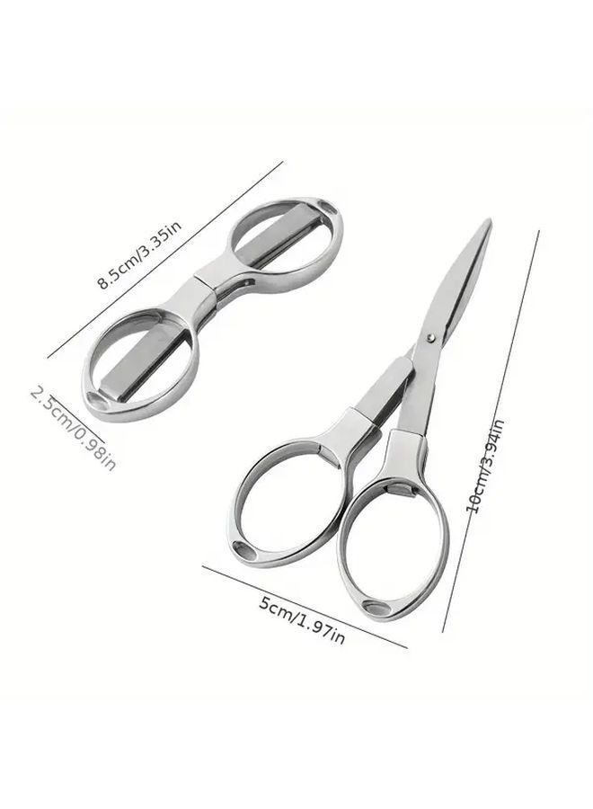1pc Stainless Steel Folding Scissors Portable Multifunctional Fishing Line Shears Safe Mini Utility Shears - Image 5