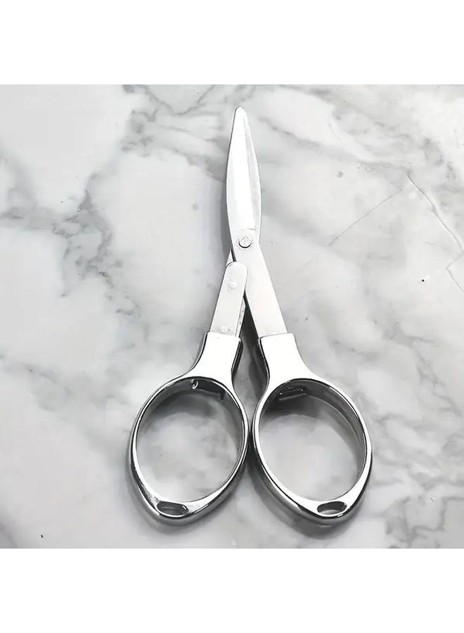 1pc Stainless Steel Folding Scissors Portable Multifunctional Fishing Line Shears Safe Mini Utility Shears - Image 3