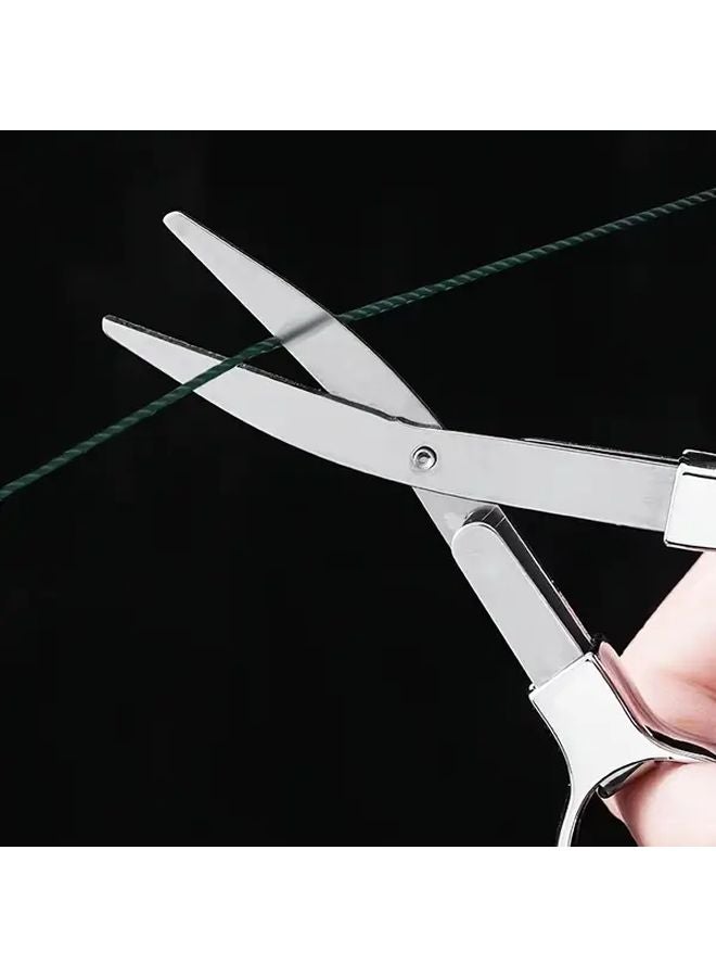 1pc Stainless Steel Folding Scissors Portable Multifunctional Fishing Line Shears Safe Mini Utility Shears - Image 2