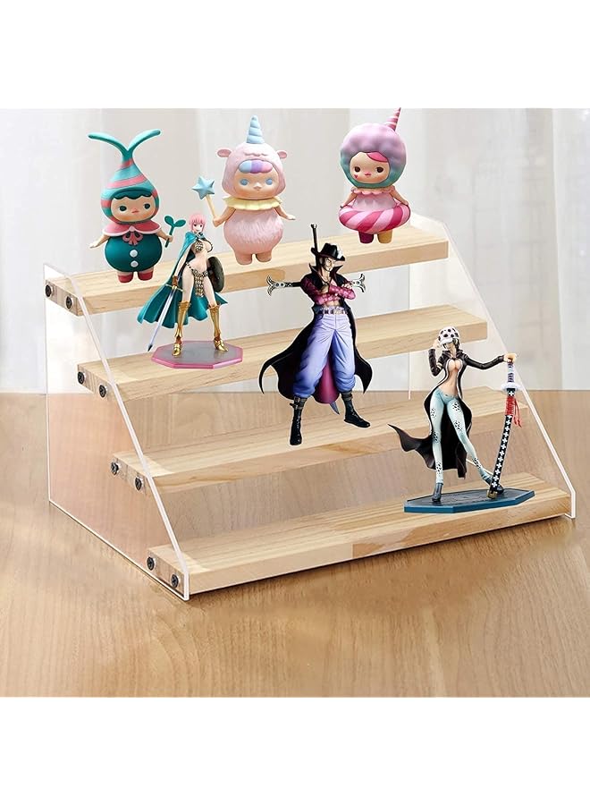 بي بي أيه حامل عرض خشبي مع 4 خطوات لعرض الرفوف الخشبية للبائعين، الكب كيك، العطور - Image 3