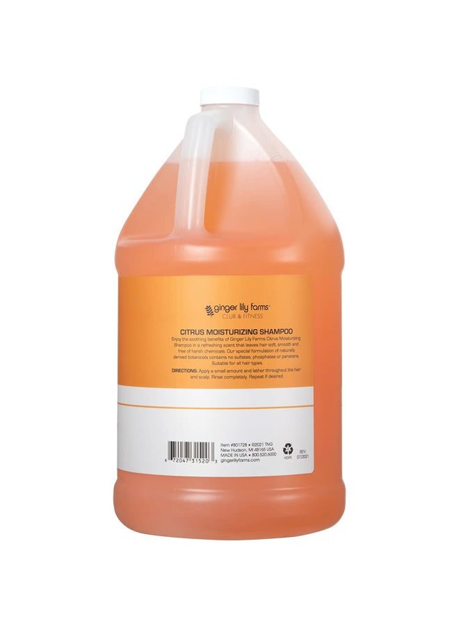 ginger lily farms Club & Fitness Moisturizing Shampoo for All Hair Types, 100% Vegan & Cruelty-Free, Citrus Scent, 1 Gallon (128 fl oz) Refill - Image 2