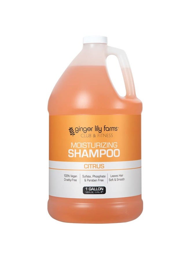 ginger lily farms Club & Fitness Moisturizing Shampoo for All Hair Types, 100% Vegan & Cruelty-Free, Citrus Scent, 1 Gallon (128 fl oz) Refill - Image 1