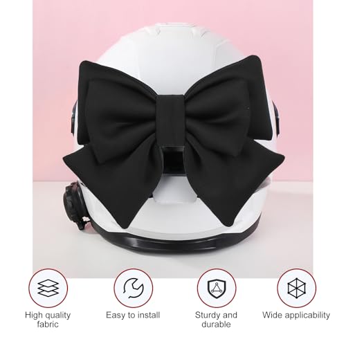 Merdege Bow Helmet Accessory, Removable Helmet Bow for Women, Cute Motorcycle and Electric Vehicle Decoration (Black) - Image 3