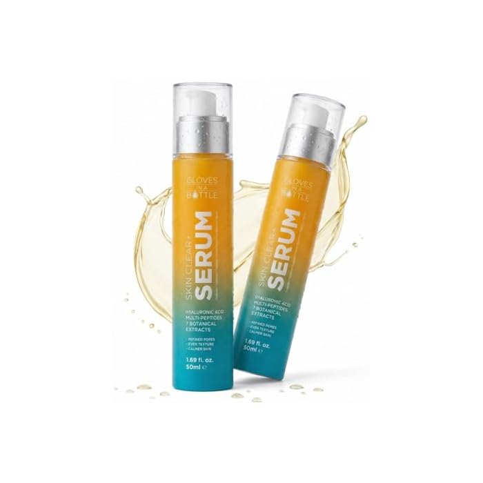 Gloves In A Bottle Skin Clear+ Face Serum for Acne-Prone Skin – Pore Refining, Texture Smoothing, Hydrating Gel with Hyaluronic Acid & Peptides – Lightweight, Non-Comedogenic – 1.69 fl oz (Pack of 2)
