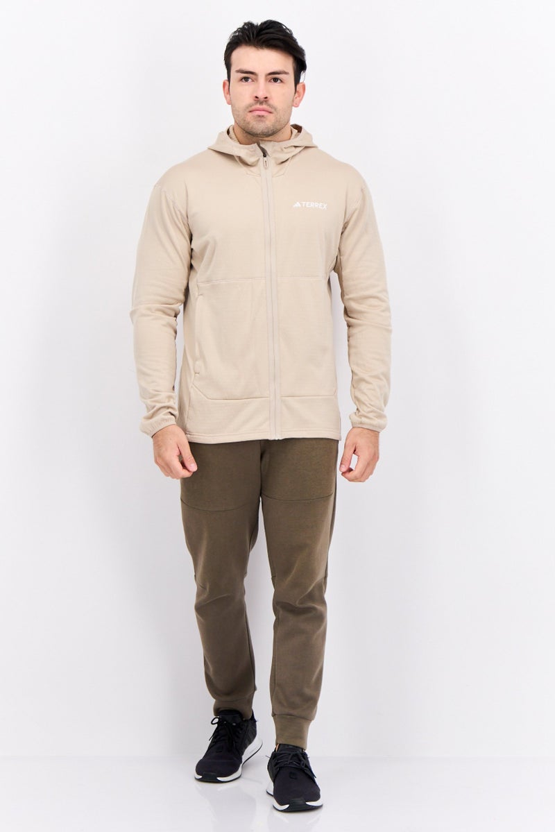 Adidas Men Sportswear Fit Long Sleeve Training Sweatshirt, Tan  - Image 2