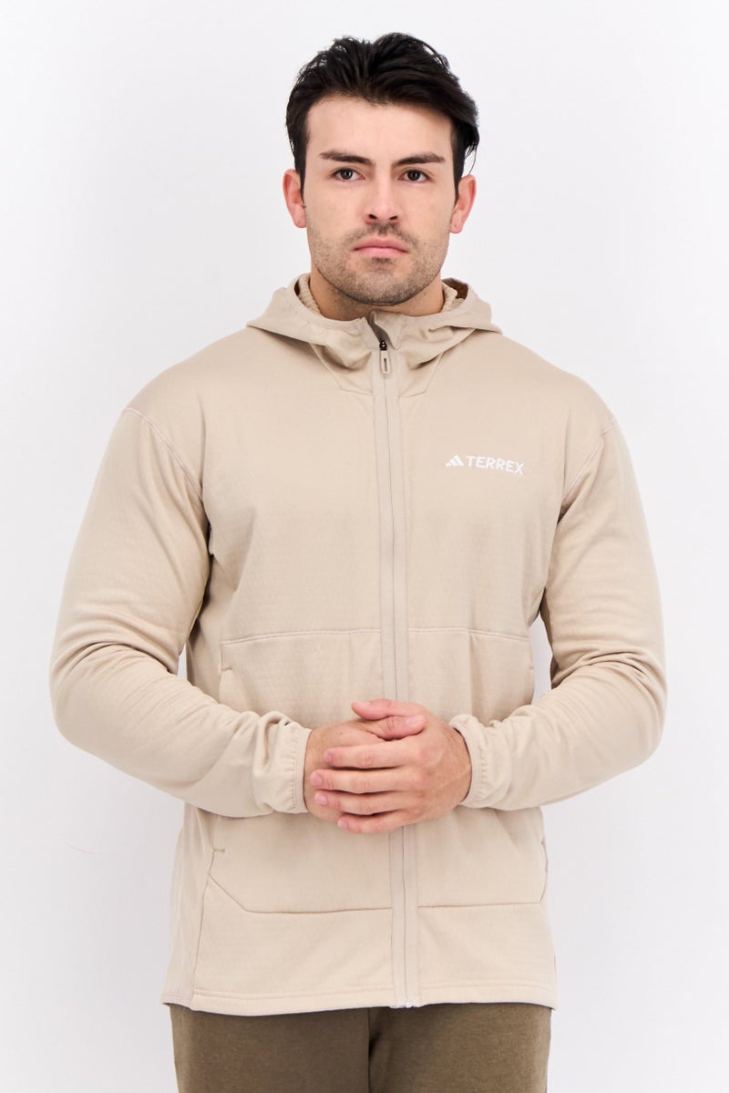 Adidas Men Sportswear Fit Long Sleeve Training Sweatshirt, Tan  - Image 1