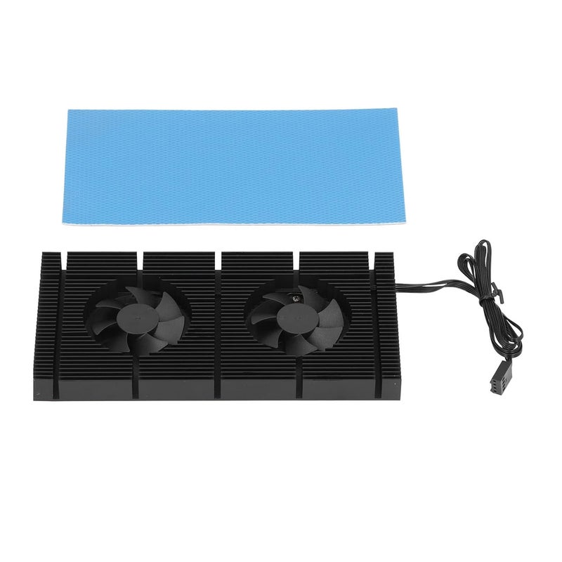 Dual PWM Fan VRAM Heatsink, Aluminum Alloy Radiator with Adjustable Speed Fans, 90x180x15mm, 2 Cooling Fans Included - Low Noise Hydraulic Bearings, Easy Installation for Graphic (0.5mm Pad 600) - Image 3