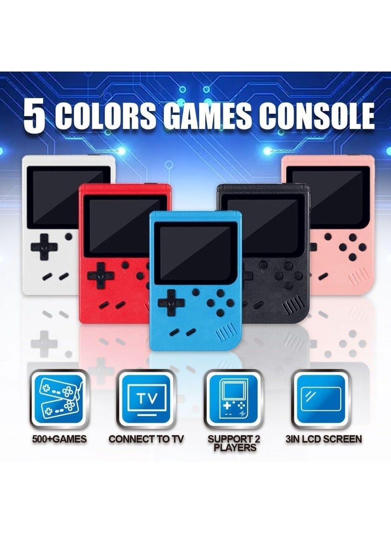 Handheld Game Console for Kids – 2 Player Gamepad with 500 Built-in Classic Games, 3.0" LCD Screen, Rechargeable Battery, TV Output Support, Portable Gaming Device for Boys & Girls (Red) - Image 3
