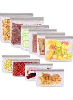 Arabest 10-Piece Reusable Freezer Bags Clear/Grey Small (8.4x4.7 inch), Medium (8.4x7 inch), Large (10.2x7.8 inch)  - Image 1