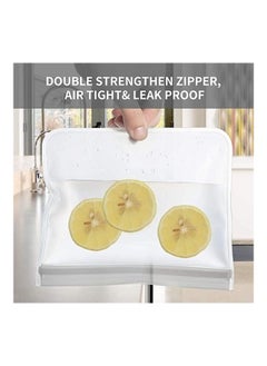 Arabest 10-Piece Reusable Freezer Bags Clear/Grey Small (8.4x4.7 inch), Medium (8.4x7 inch), Large (10.2x7.8 inch)  - Image 3