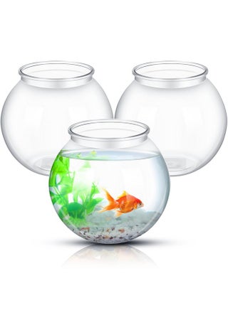 Mifoci 3 Pcs Plastic Fish Bowls Transparent Small Plastic Fish Tank Shatterproof Fishbowl Clear Round Plastic Aquarium for Betta Fish Goldfish Candy Wedding Party Favor Desktop Decoration, 7.09 x 6.3 - pzsku/ZC22AF69204D837A3343DZ/45/1749112037/24db2f7c-225b-4890-8d6c-24d68b53f304