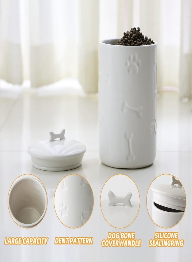 NIXBYO Dog Treat Container Airtight - 9"x5" Large Ceramic Dog Treat Jar for Kitchen Counter, White Dog Cookie Jar with Lid - Farmhouse Style Dog Food Storage Container for Dogs, Cats, Pets - Image 2