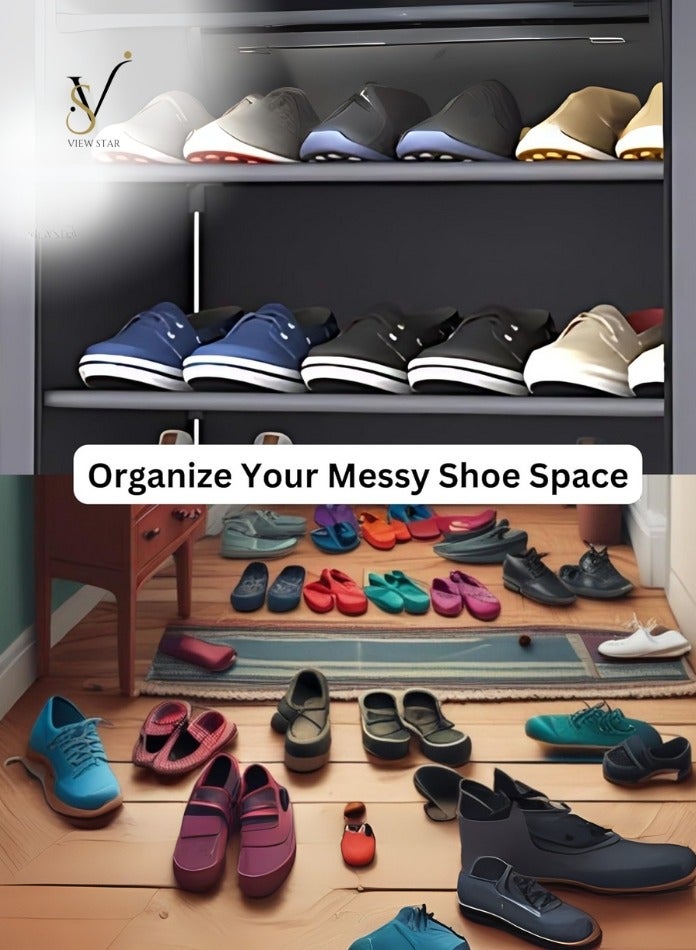 فيوستار منظم أحذية من فيوستار، رف أحذية بشاشة مفتوحة، منظم أحذية قائم بذاته، خزانة أحذية مقاومة للغبار، رف أحذية منزلي من 5 طبقات للمدخل والممر، حل لتخزين الأحذية - Image 2