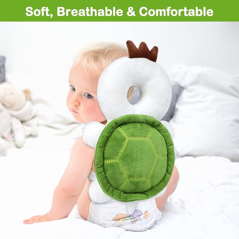 Mounting UP Baby Head Protector Backpack with Adjustable Straps Safety Pad Wear for Infant Toddler Walking & Crawling Essentials Fall Back Head Protection, Turtle - Image 5