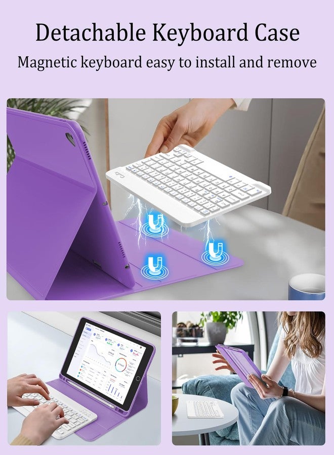 D DINGRICH Keyboard Case for iPad 9th Generation 2021 10.2 Inch, Detachable Wireless Rechargeable Keyboard for iPad 8th/7th Gen, Slim Folio Stand Cover with Pencil Holder for iPad Pro 10.5" / iPad Air 3rd Gen - Image 4