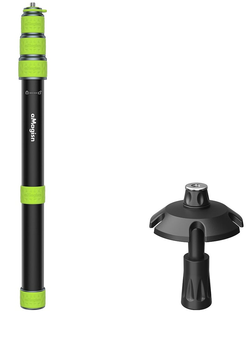 aMagisn Motorcycle Selfie Stick Aluminum Alloy Extendable Pole with Knob Lock, Compatible with GoPro, Insta360 & DJI Action - Image 1