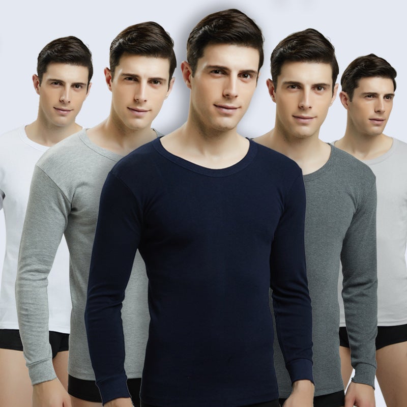 Men'S Pure Cotton Thin Long-Sleeved Autumn Clothing Basic Bottoming Shirt Thermal Intimates Single-Piece Top For Women - Image 2