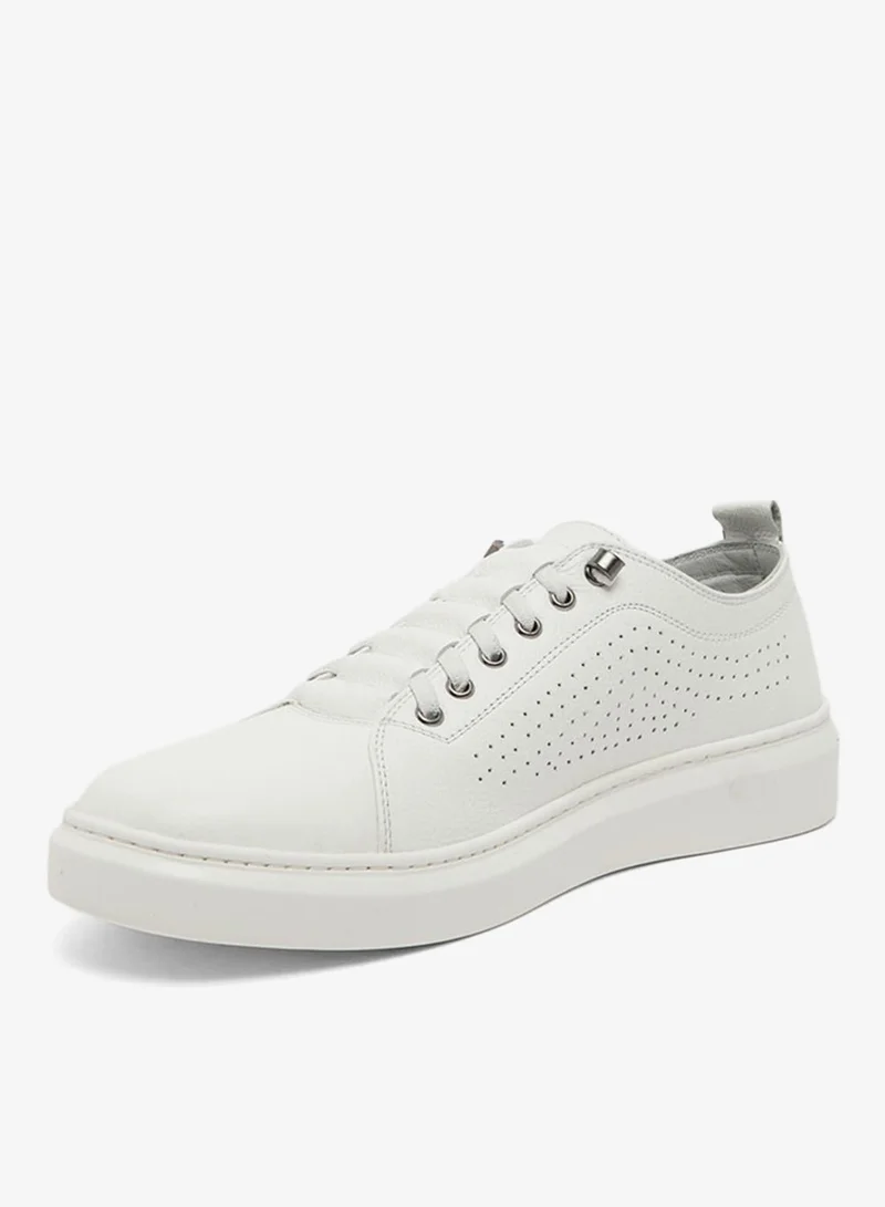 هاش بابيز Hush Puppies Mens HPM-ROJAK3-WHITE Casual Lace Up Perforated Sneaker , White