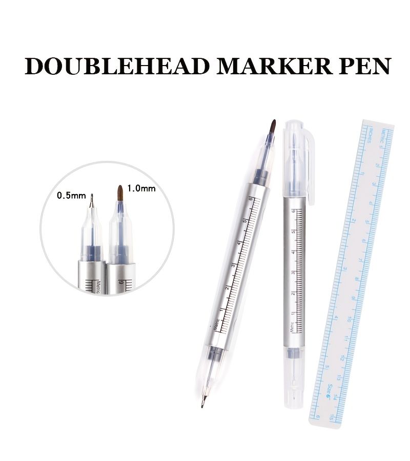 Dual Head Marker Pen For Positioning Drawing Composition 5 Pieces Individually Packaged - Image 2