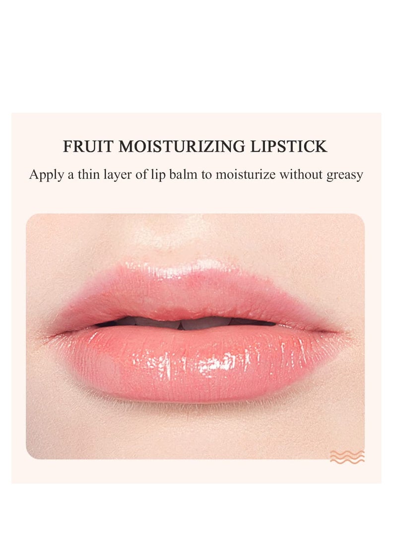 Excefore Fruit Lip Balm Set, Moisturizing Lip Care Lip Balm, Natural Organic Long Lasting Nutritious Lip Balm Lipsticks Moisturizer, Fruit Flavored Lip Balm, Citrus, Peach, Strawberry, Cantaloupe - Image 2