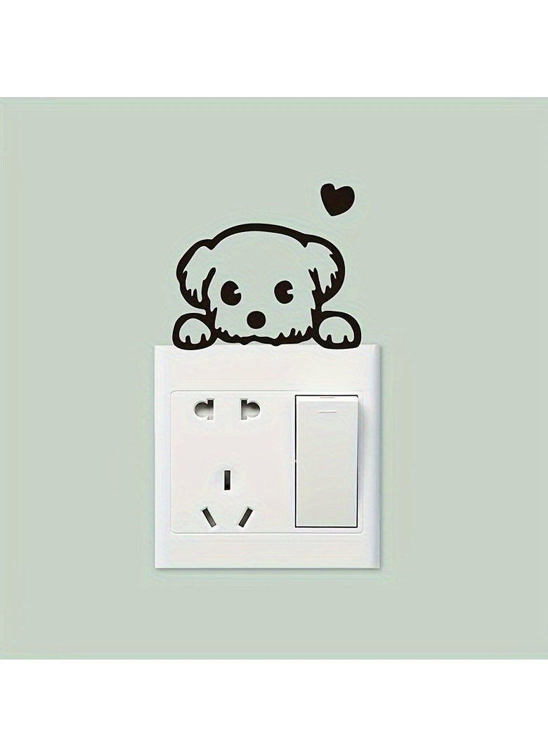 Generic 2pcs Light Switch Decals Adorable Little Dog Pet Animal Pattern Wall Sticker Decor Art Mural Baby Nursery Room  - Image 3