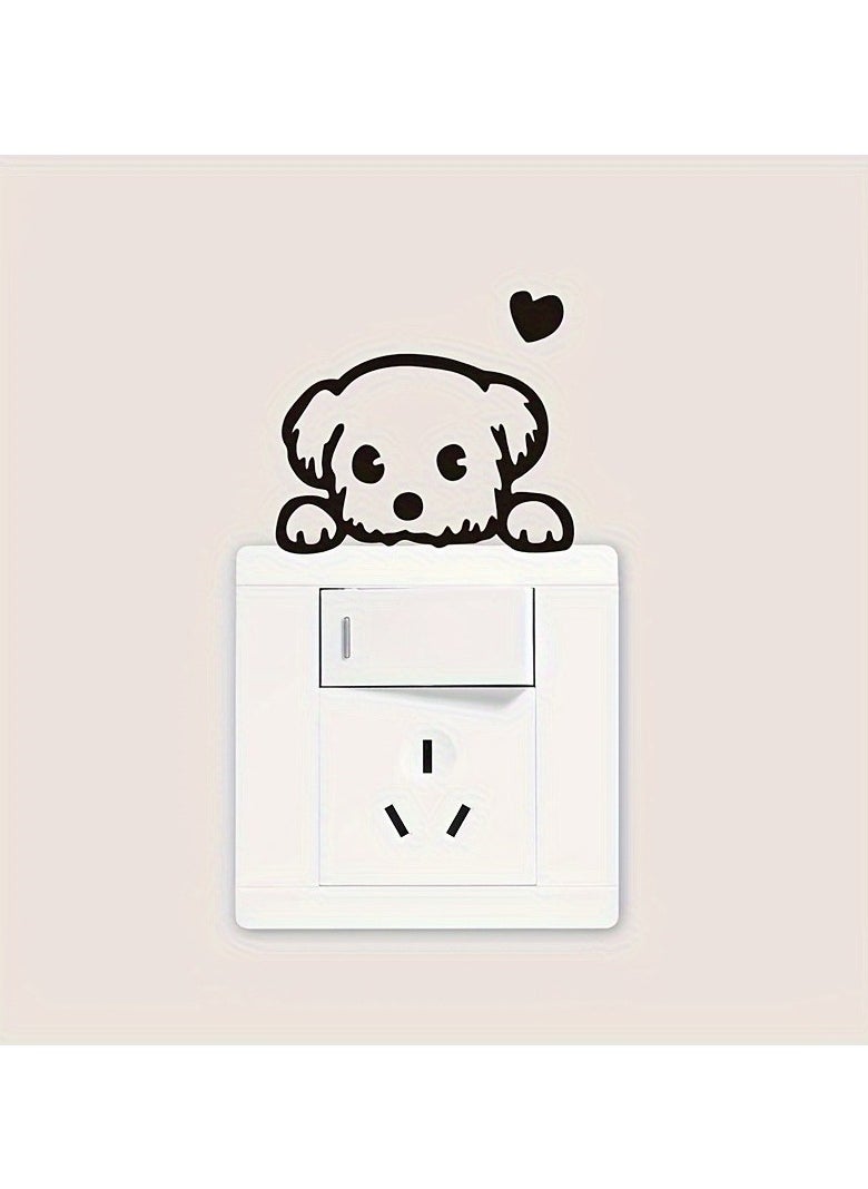 Generic 2pcs Light Switch Decals Adorable Little Dog Pet Animal Pattern Wall Sticker Decor Art Mural Baby Nursery Room  - Image 5